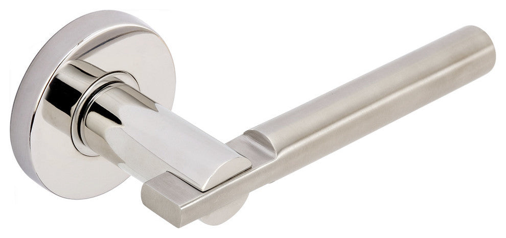 Sequoia Lever, Half Passage, LH, Split Finish Polished/Satin Stainless Steel