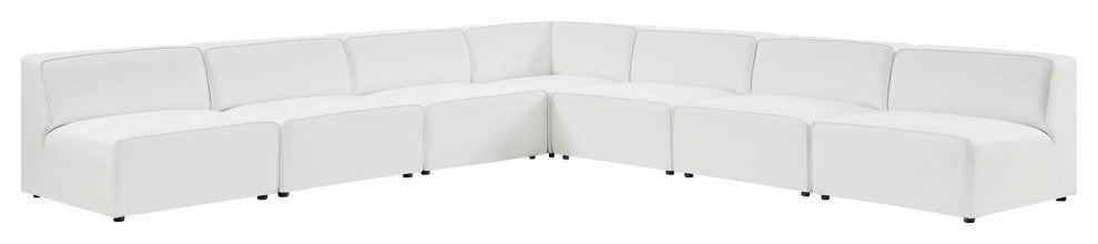 Mingle Vegan Leather 7-Piece Sectional Sofa, White