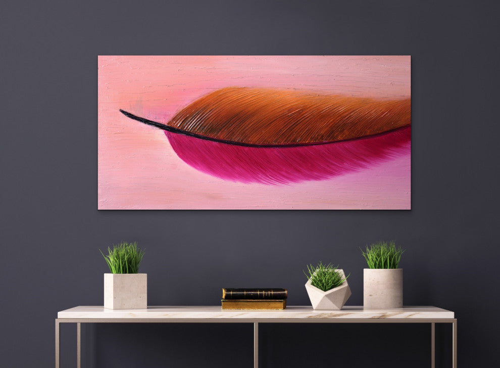 48" x 24" Blushing Phase Original Large pink magenta Modern Painting
