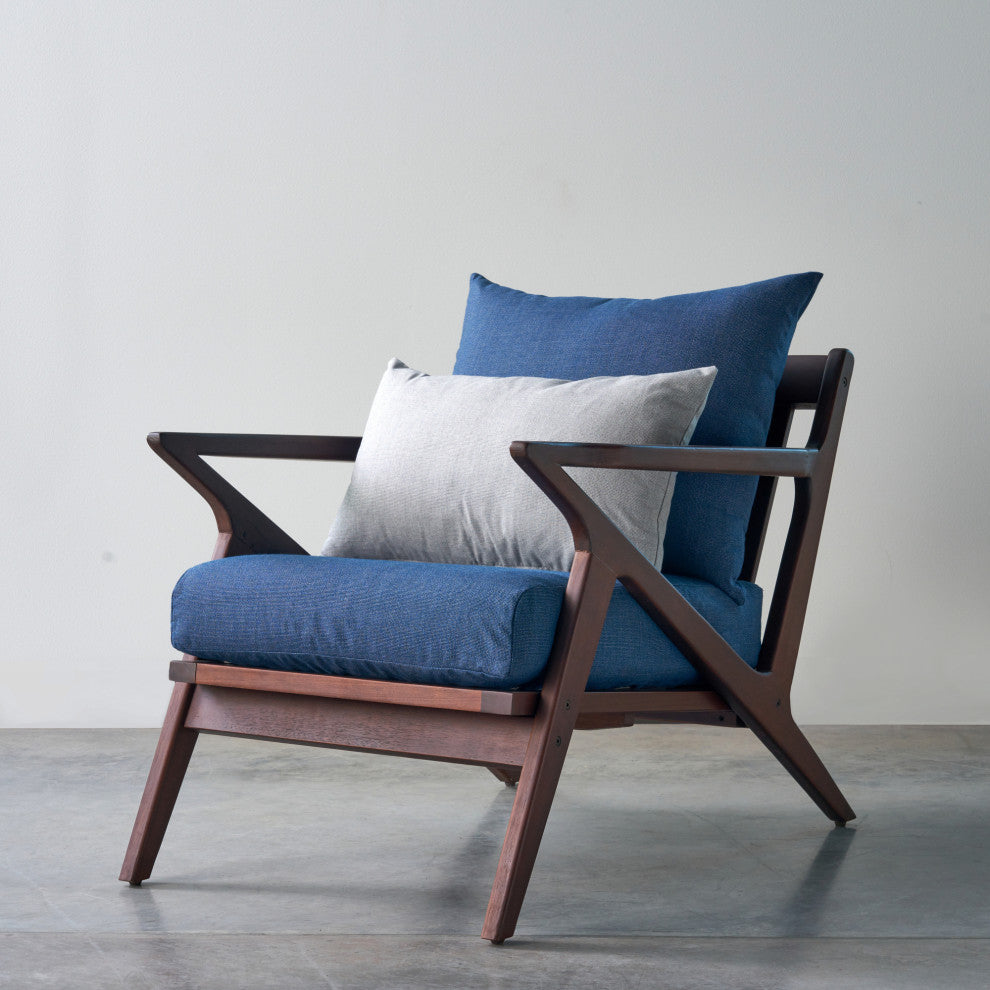 Vaughn Sunbrella Outdoor Patio Club Chair, Bliss Ink