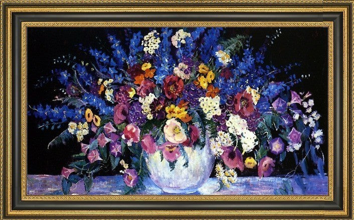 Dorothea Litzinger Still Life with Flowers Framed Premium Canvas Print, 15"x30"