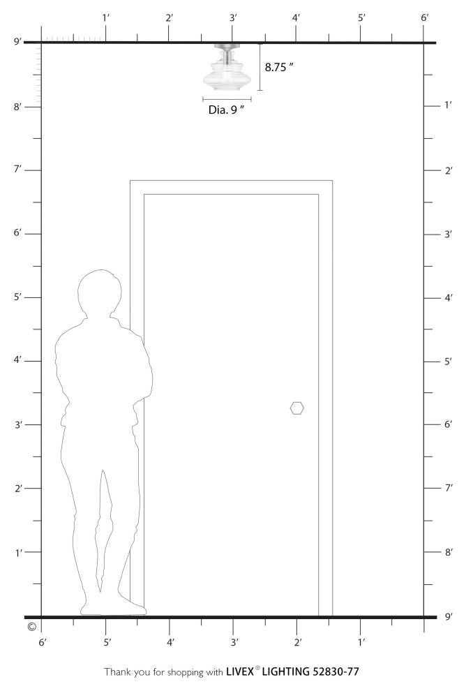 1 Light Shiny Orange Semi-Flush