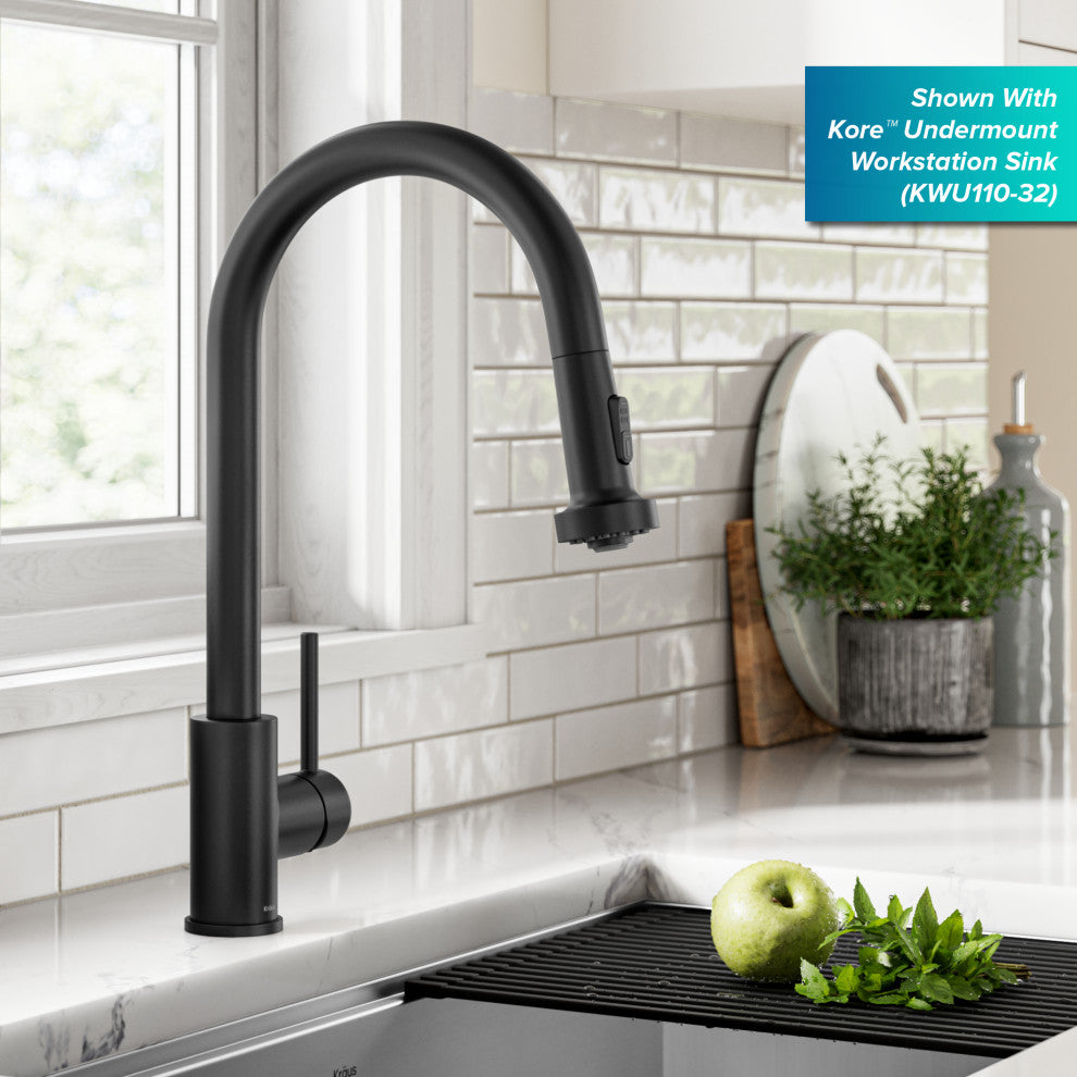 Bolden 2-Function Pull-Down 1-Handle Kitchen Faucet, Matte Black