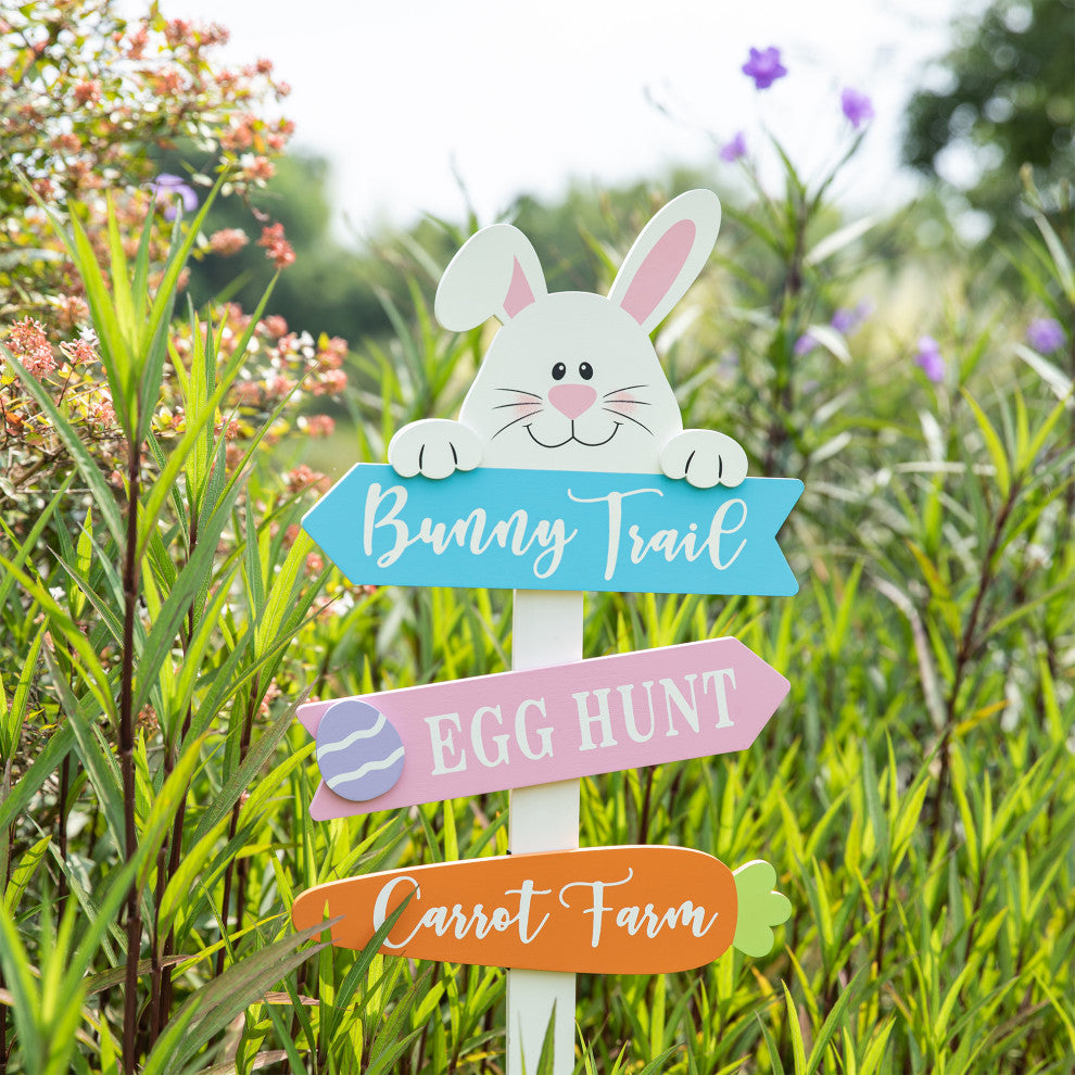 36"H Wooden Easter Bunny Yard Stake
