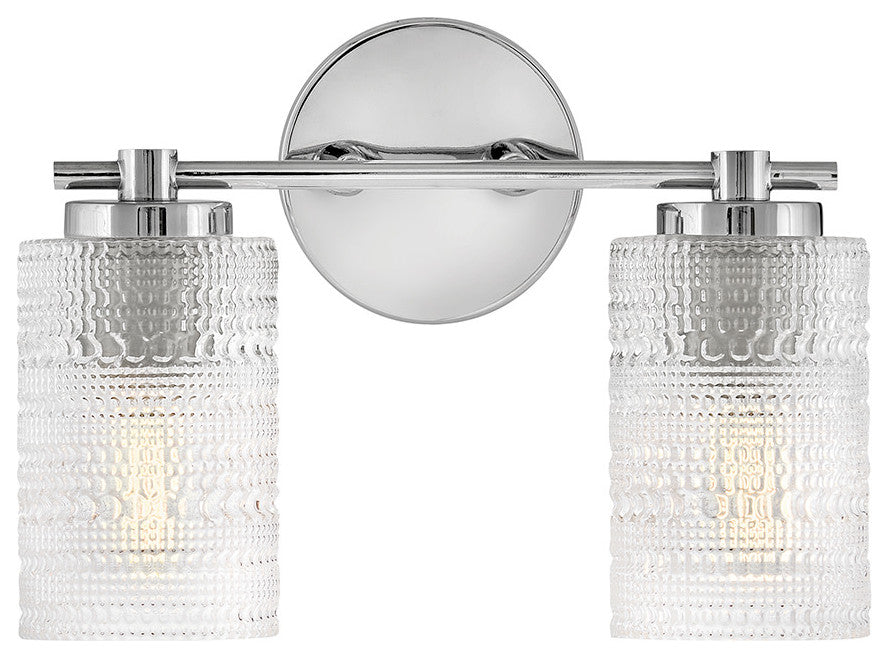 Lark Mabel Small Two Light Vanity, Chrome