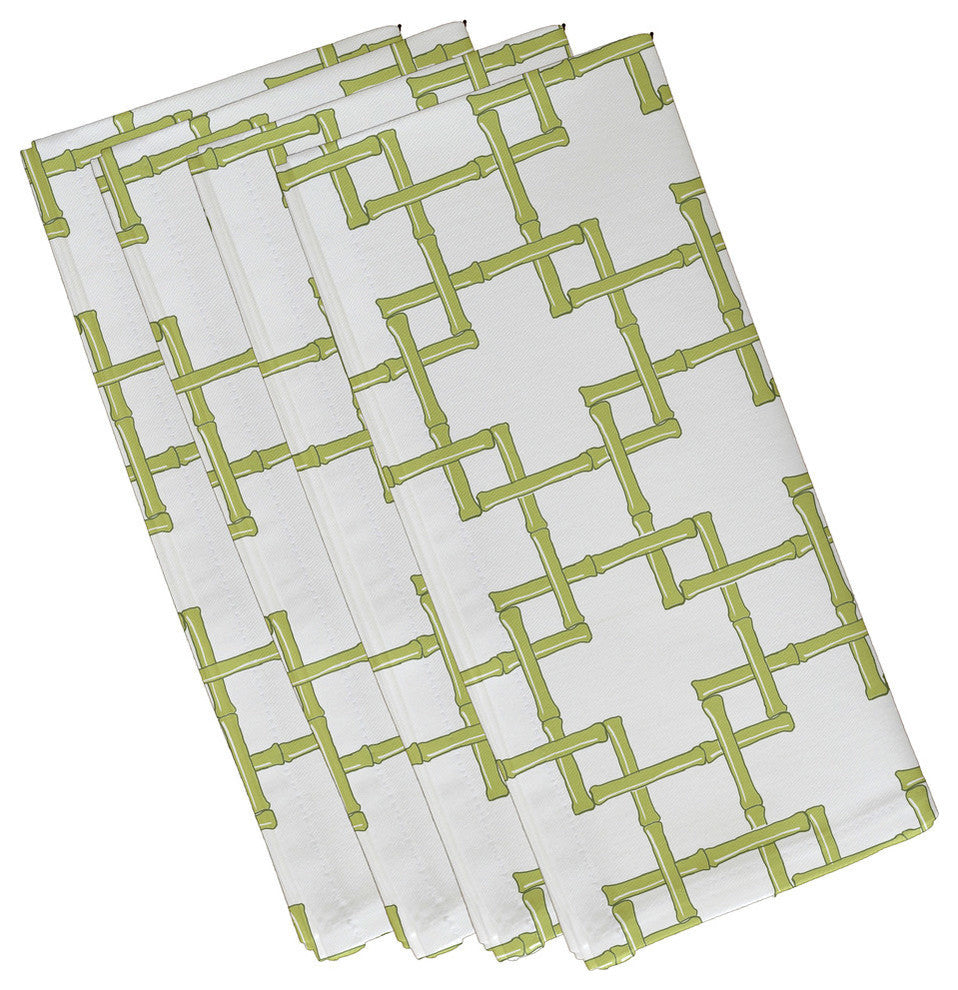 Bamboo 2, Geometric Print Napkin, Green, Set of 4