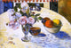 Paul Gauguin Flowers in a Fruit Bowl Premium Canvas Print
