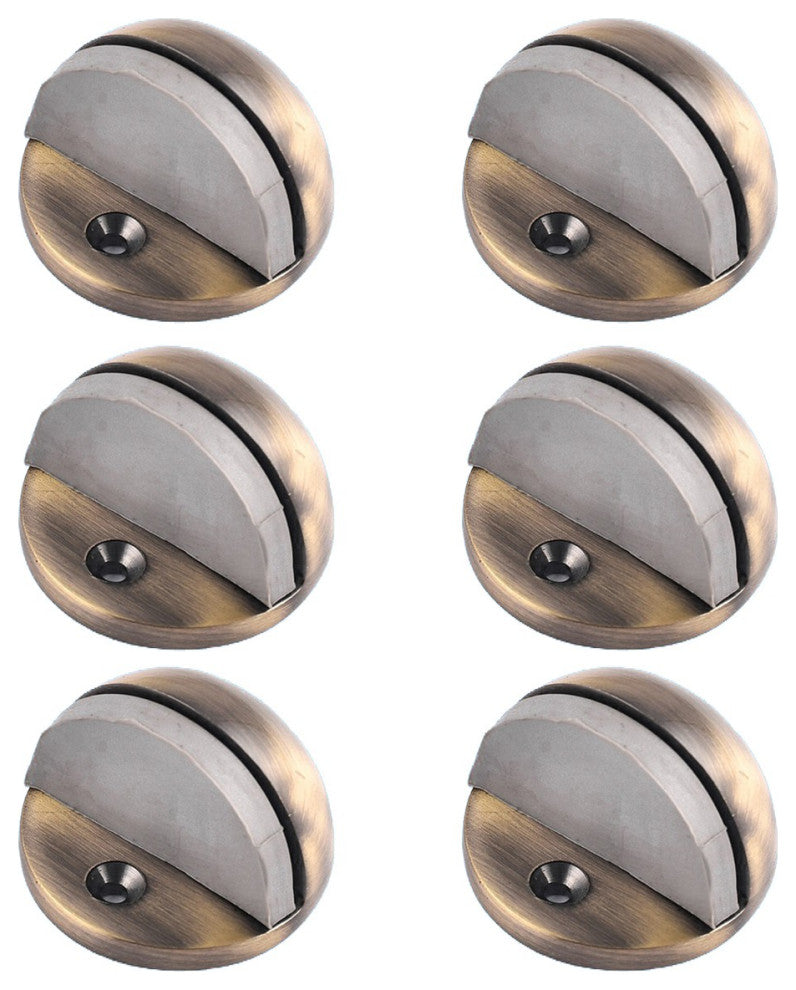 Door Stop Antique Brass Eclipse Dark Floor Mount Bumper Pack of 6