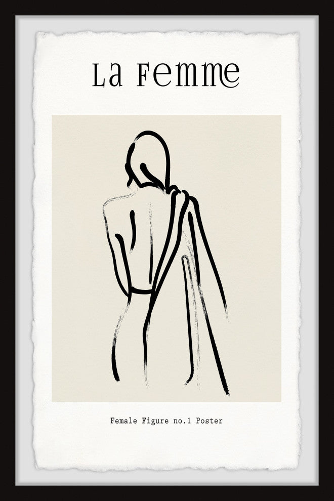 "Female Figure No 1 Poster" Framed Painting Print, 20x30