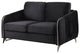 Hathaway Velvet Modern Chic Loveseat Couch, Black
