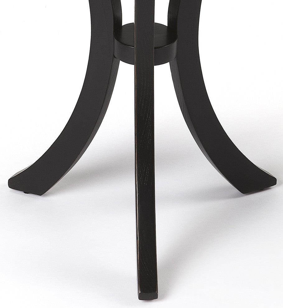 Gerard Side Table, Glossy White, Black Licorice