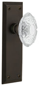 New York Plate Single Dummy Crystal Victorian Knob, Oil-Rubbed Bronze, NYKCVI