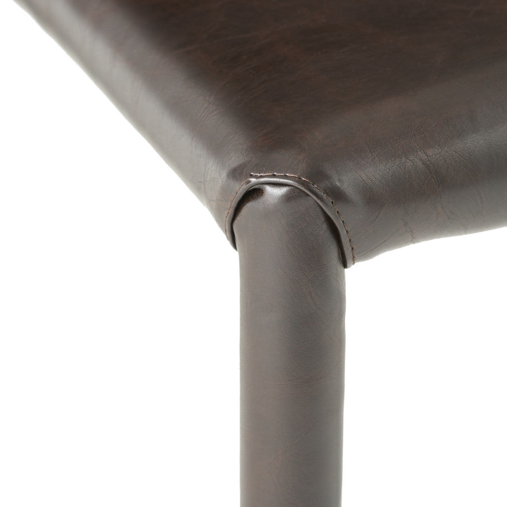 GDF Studio Pasiara Brown Stacking Chairs, Set of 4