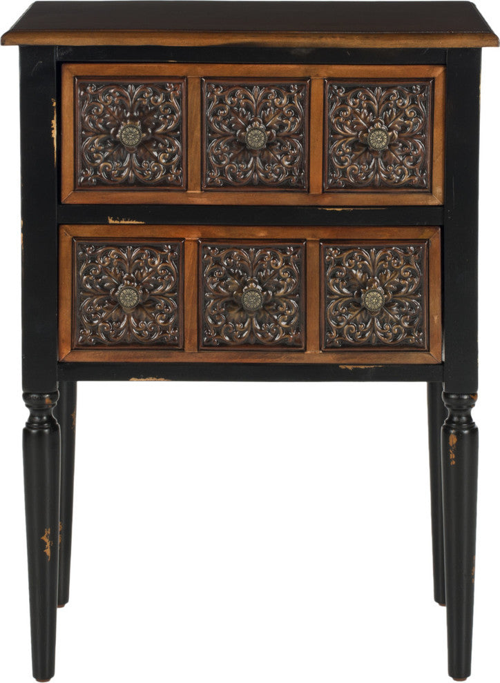 Safavieh Kenneth 2-Drawer Side Table, Dark Brown