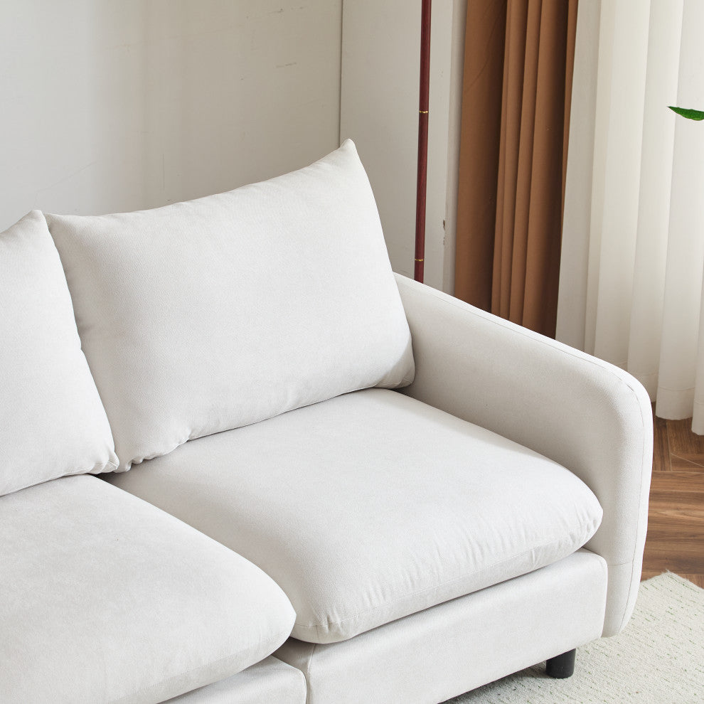 GDF Studio Upholstered Modular Sectional Sofa Set, White Sand, 2 Seater