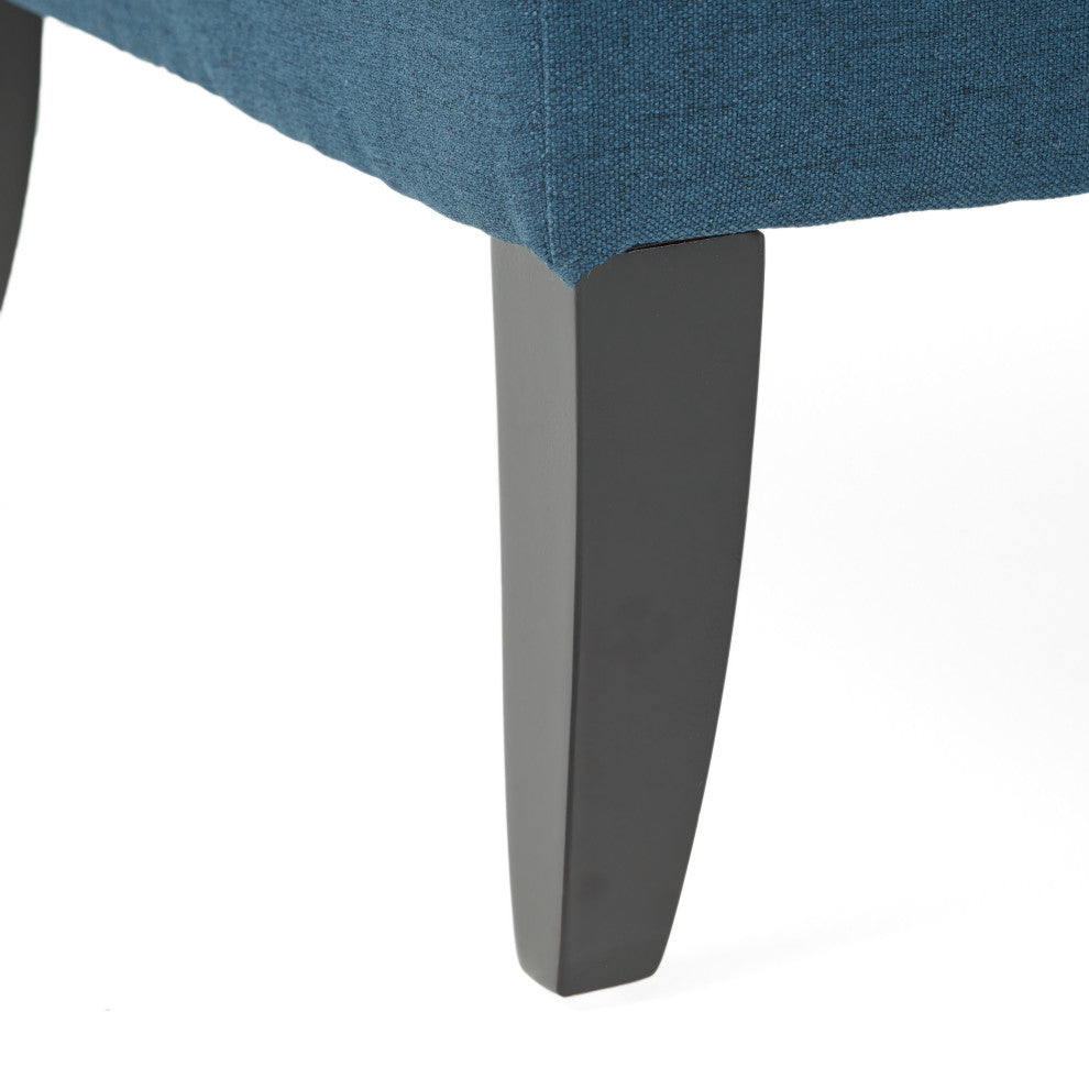 GDF Studio Nicoletta Tufted Fabric Settee Loveseat, Deep Blue