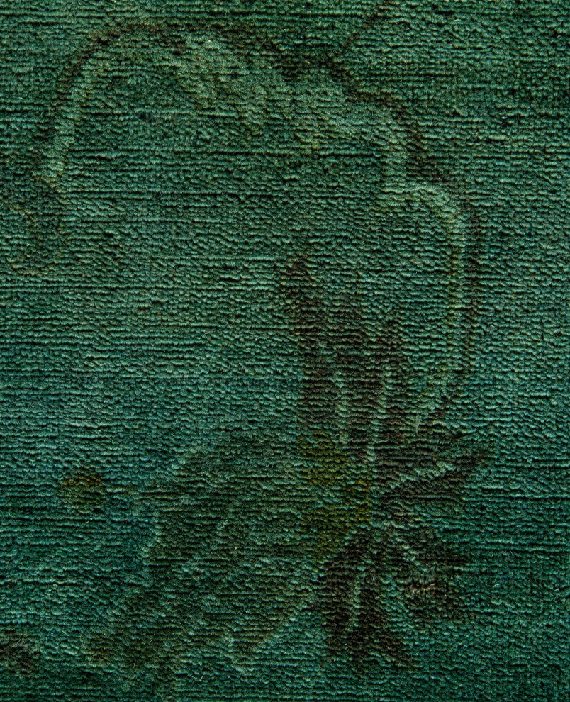 Overdyed One-of-a-Kind Hand-Knotted Area Rug Green, 8' 1" x 10' 4"