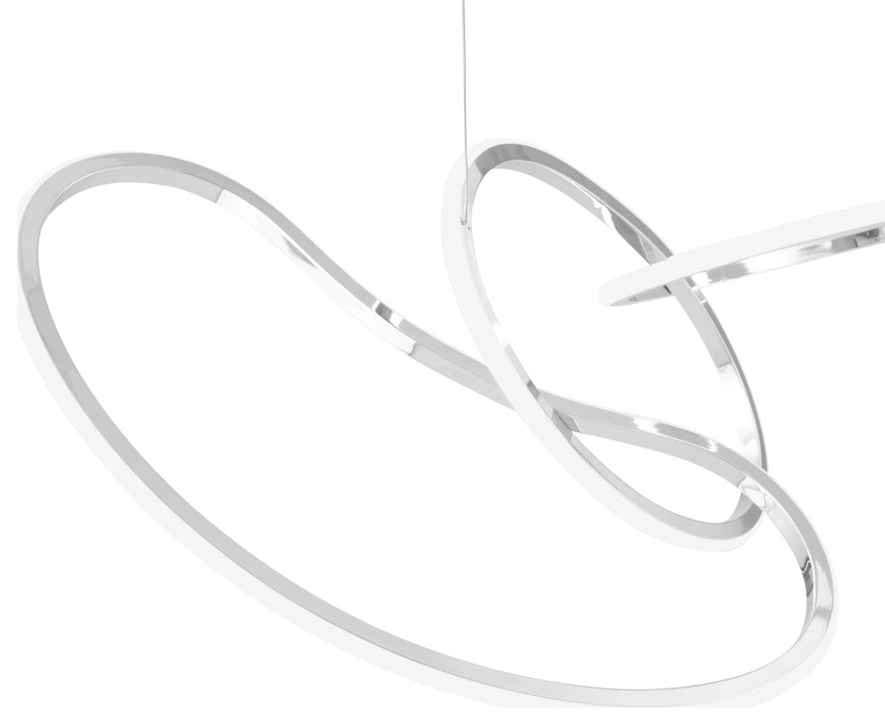 Seoul Integrated LED Dimmable Hoops Chandelier, Chrome, Without Smart Dimmer