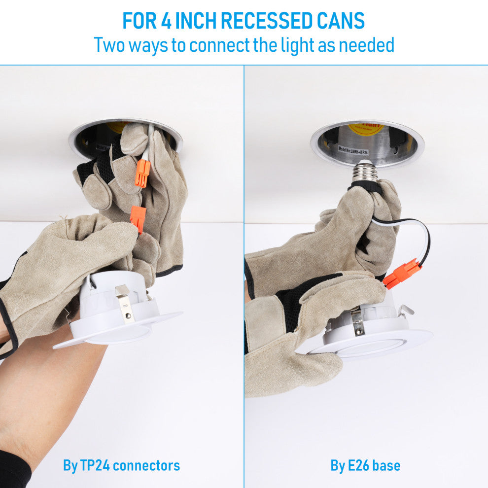 4 Pack 4" 5CCT Gimbal LED Recessed Light Dimmable Retrofit Can Lights