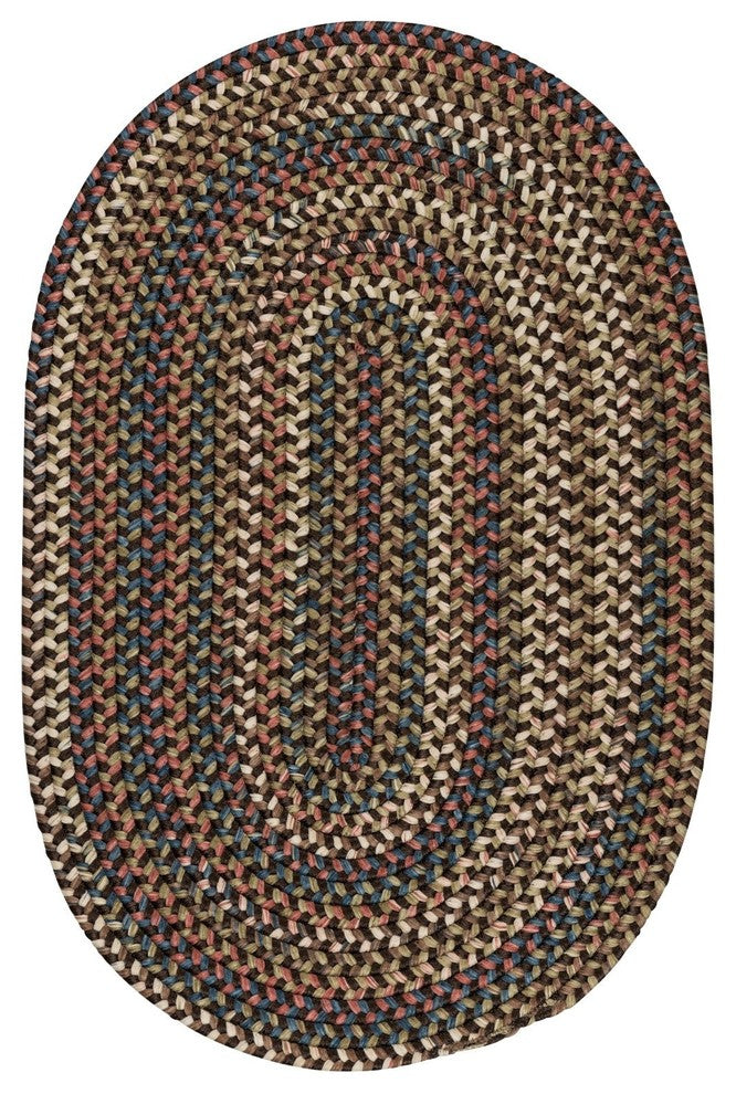 Colonial Mills Cedar Cove CV89 Dark Brown Traditional Area Rug, Oval 2'x8'