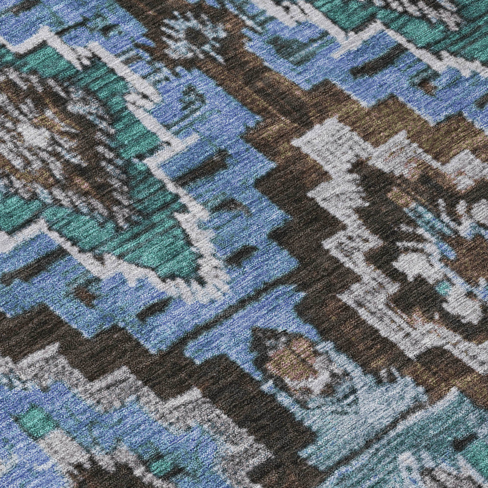 Machine Washable Indoor/Outdoor Chantille ACN1891 Brown 5' x 7'6" Rug