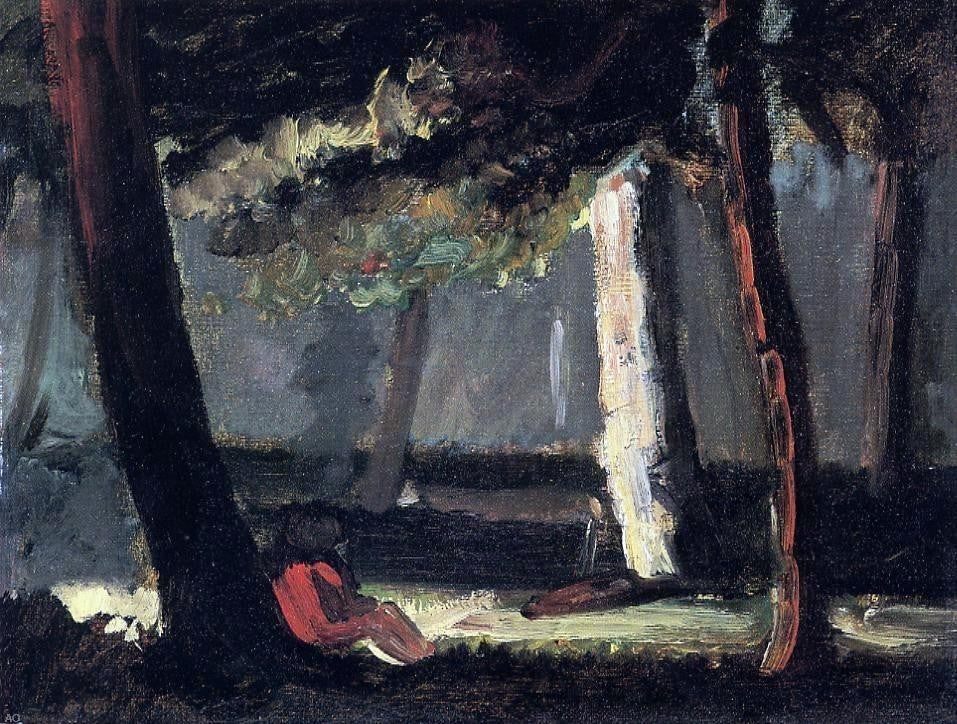 Paul Cezanne Guillaumin by the Road - 21" x 28" Premium Canvas Print