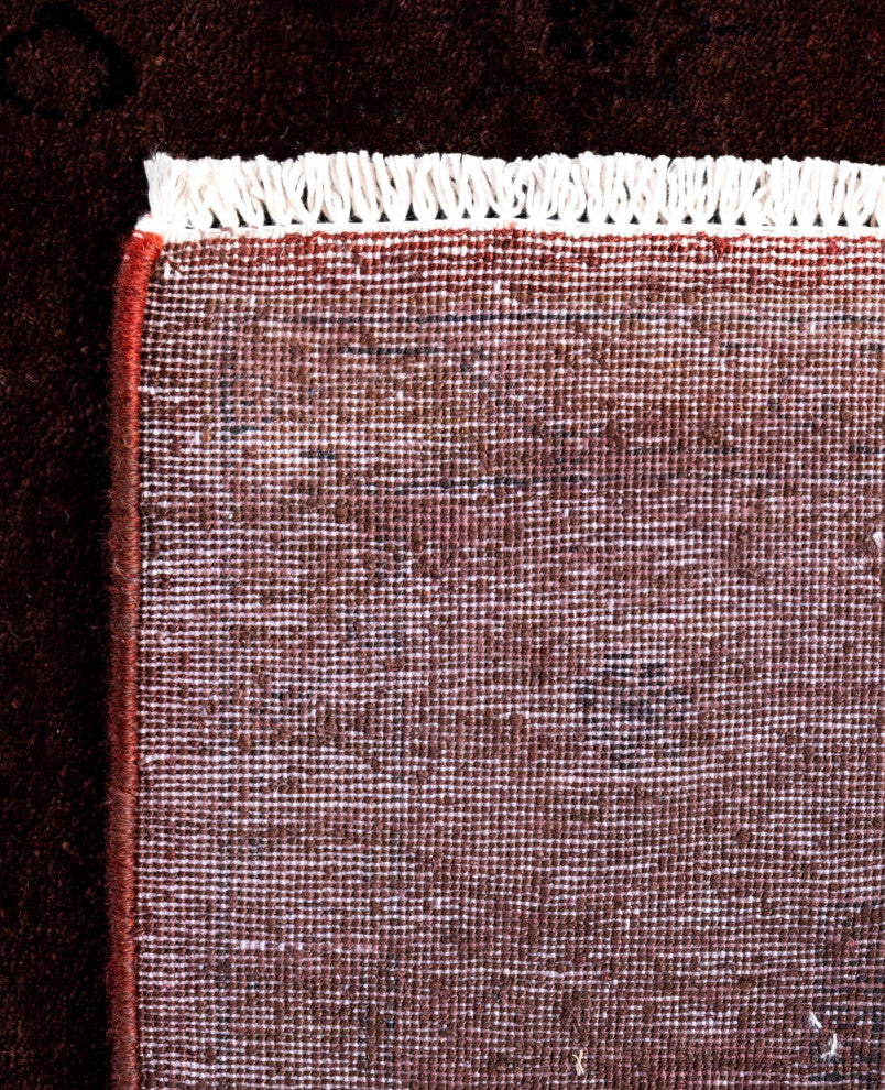 Overdyed One-of-a-Kind Hand-Knotted Area Rug Brown, 3' 2" x 12' 8"