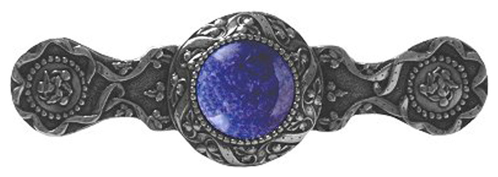 Victorian Jewel Pull Brite Nickel/Blue Sodalite