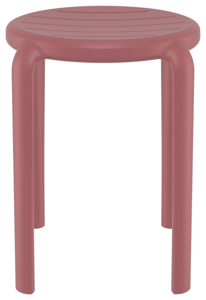 Tom Resin Dining Stool, Set of 2, Black, Marsala