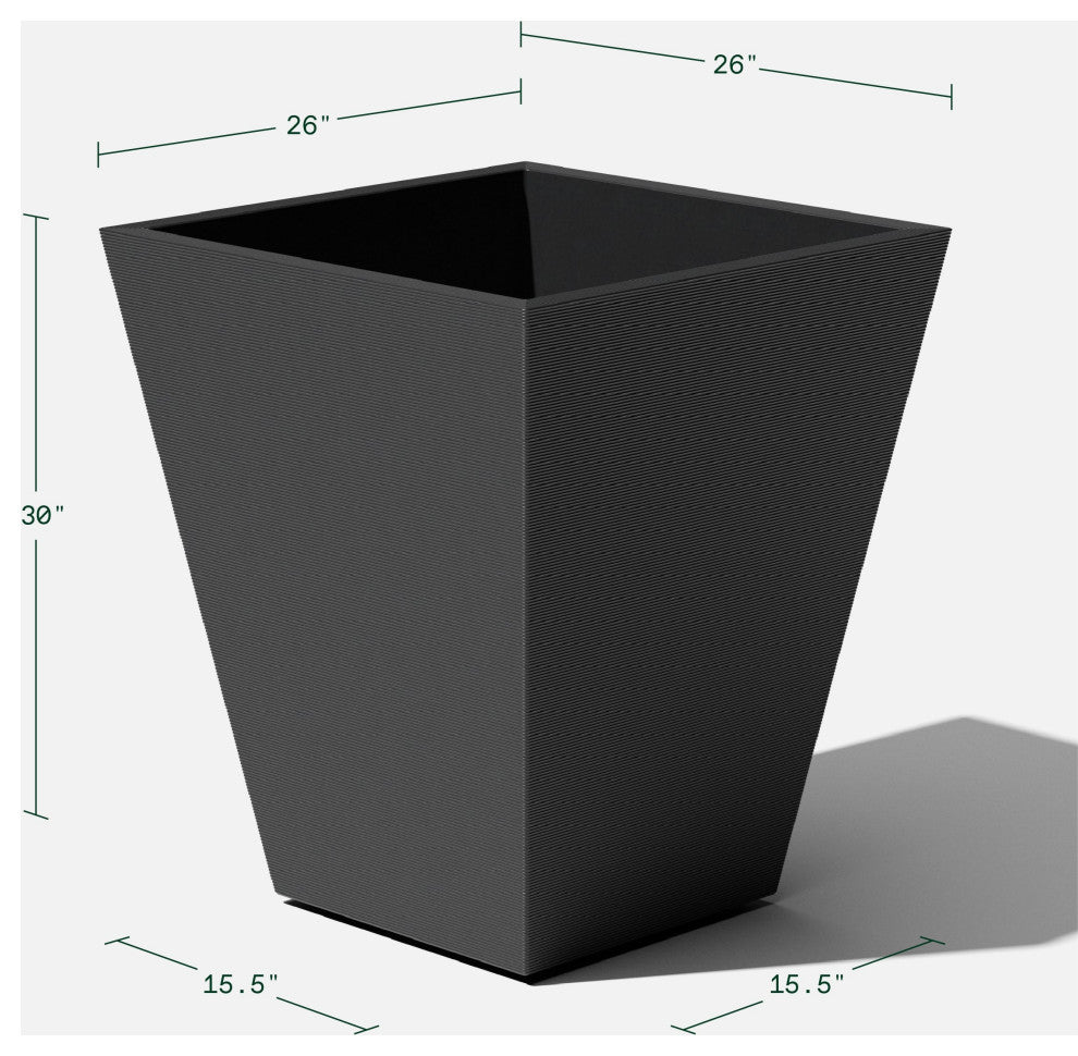 Pro Series Linear Grooved Planter, 30", Black