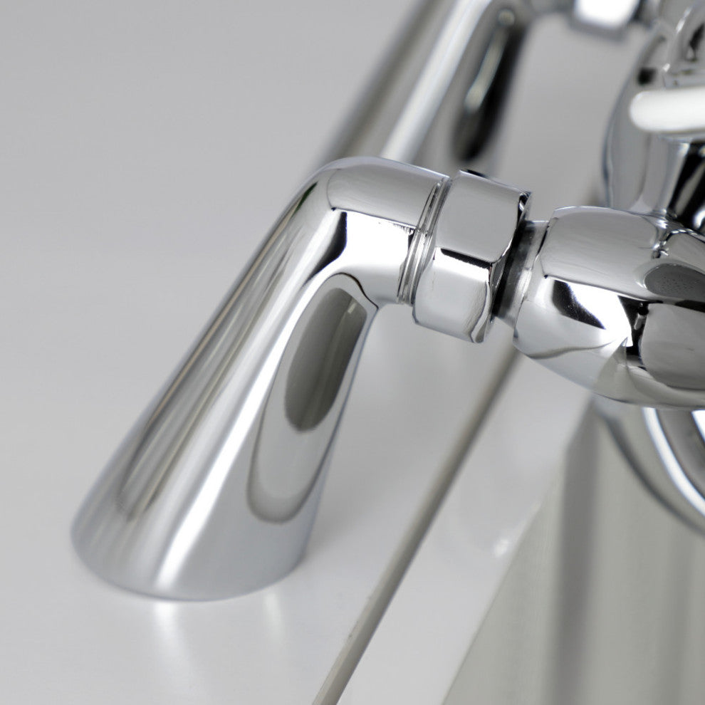 KS227C Deck Mount Clawfoot Tub Faucet With Hand Shower, Polished Chrome