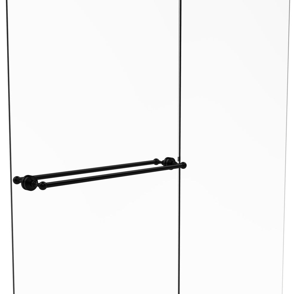 Waverly Place 30" Back to Back Shower Door Towel Bar, Matte Black