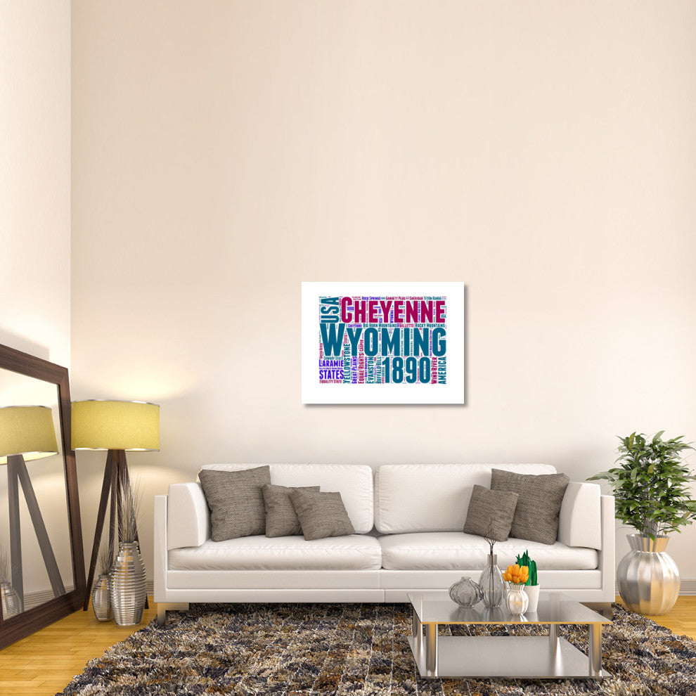 "Wyoming Word Cloud Map" Fine Art Print