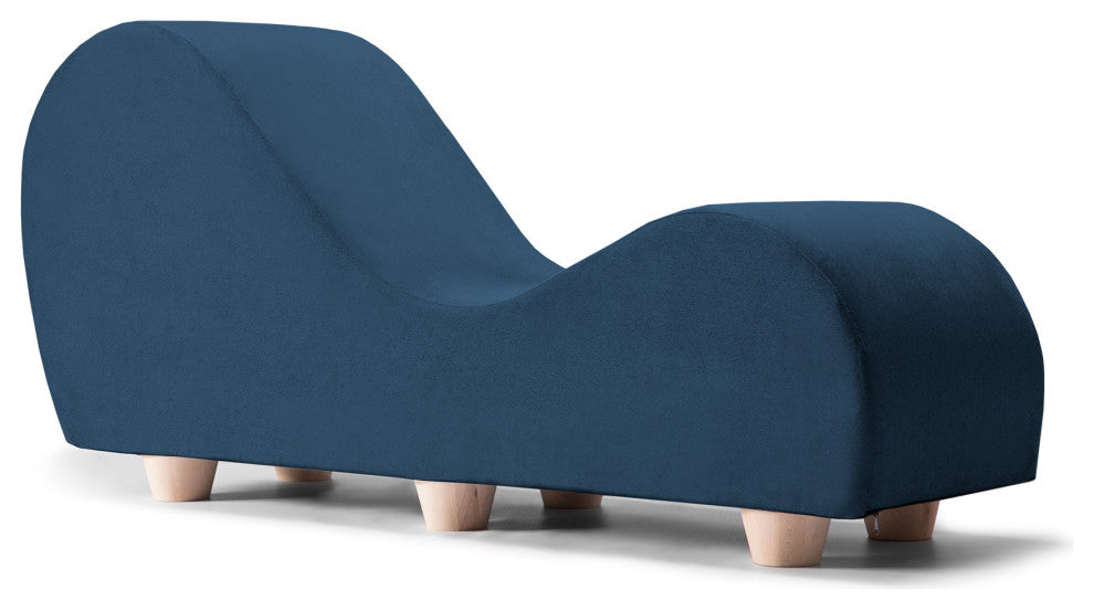 Avana Yoga Chaise Lounge with Maple Feet, Marine