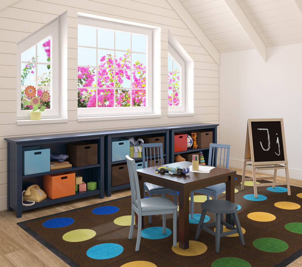 Kid Essentials Rug, Lots of Dots, Earthtone, 7'8"x10'9"