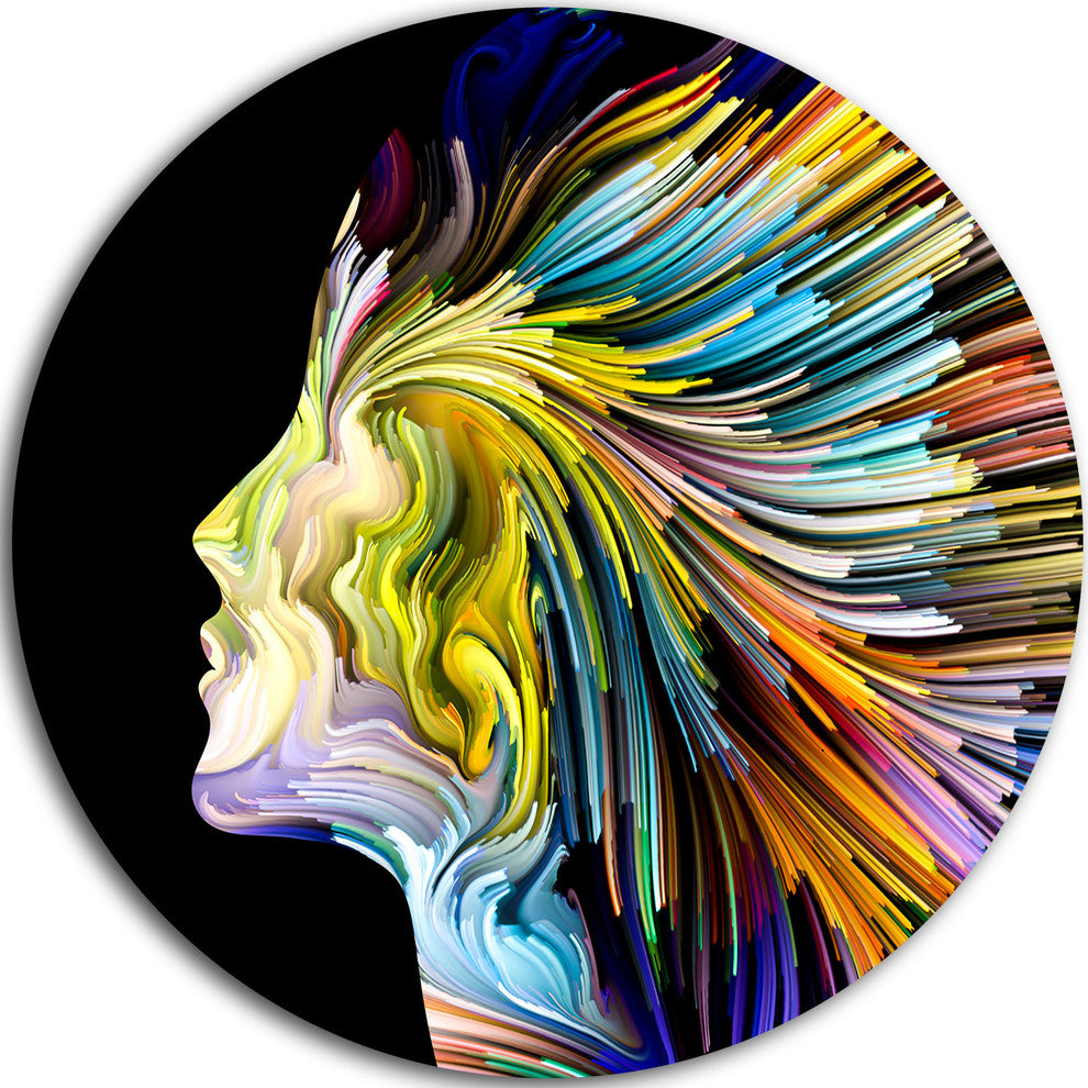 Endless Imagination, Abstract Round Wall Art, 38"