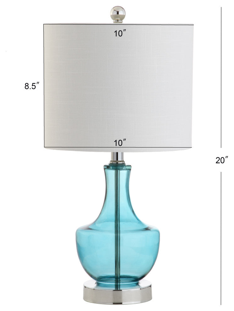 Colette 20" Mini Glass Table Lamp, Amalfi Blue, Set of 2