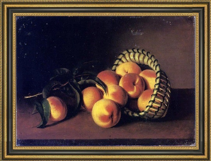 Sarah Miriam Peale Still Life with Peaches Framed Premium Canvas Print, 18"x27"