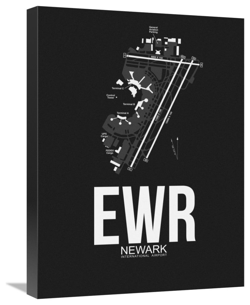 "EWR Newark Airport Black" Fine Art Print