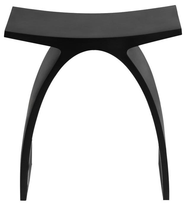17 in. Shower Bench in Pure Acrylic Stone in Matte Black