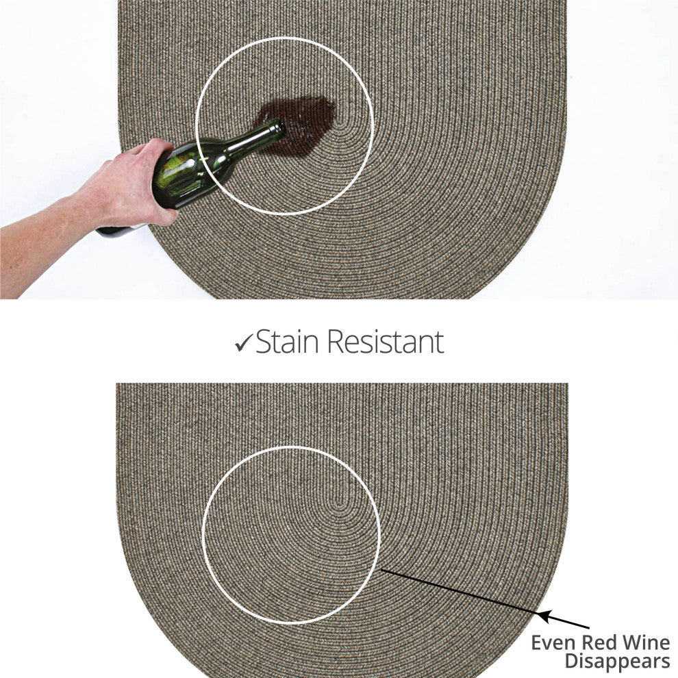 Homespice Decor 27 x 45" Oval Smoke Ultra Durable Braids