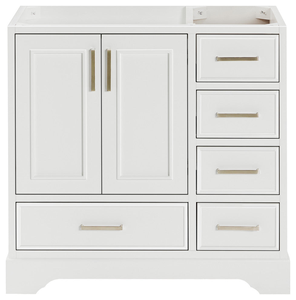 Ariel Stafford 36" Single Left Offset Sink Bathroom Vanity Base, White