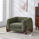 GDF Studio Modern Upholstered Boucle Accent Armchair With Wood Legs, Olive Green