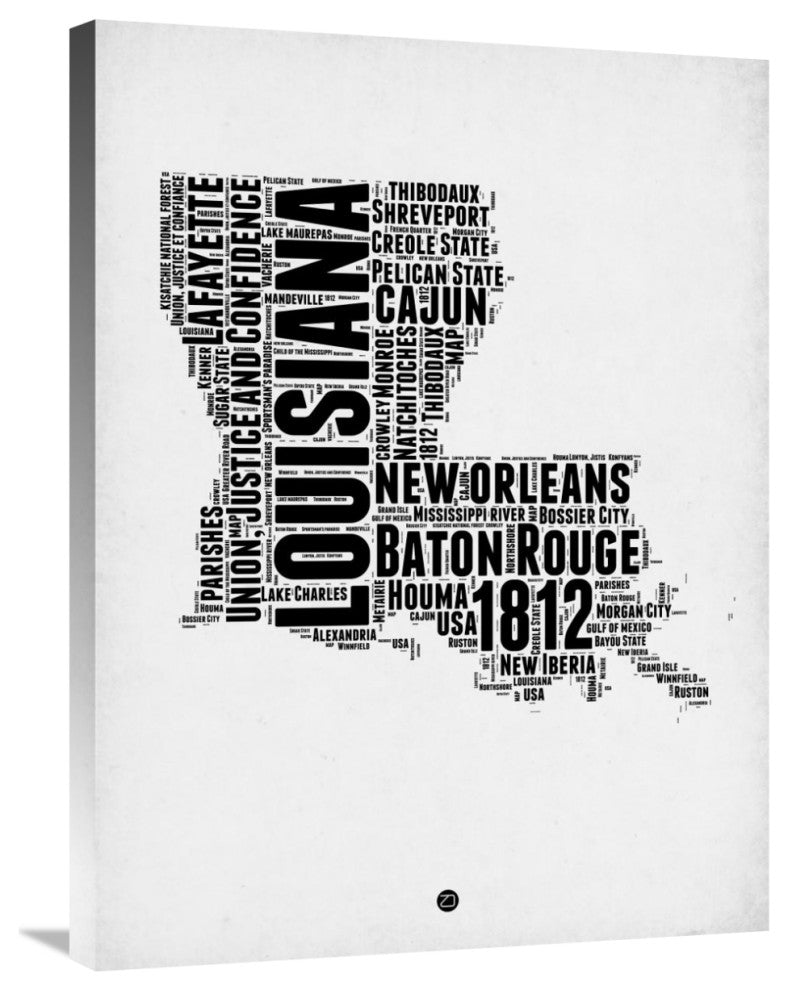 "Louisiana Word Cloud 2" Fine Art Print