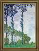 Claude Oscar Monet Poplars Wind Effect Framed Premium Canvas Print, 18"x24"