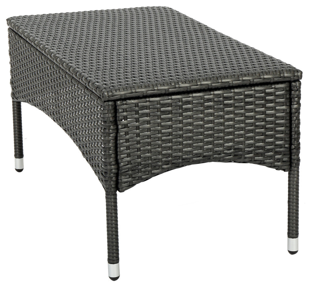 GDF Studio 4-Piece Olivera Outdoor Gray Wicker Chat With Cushions Set