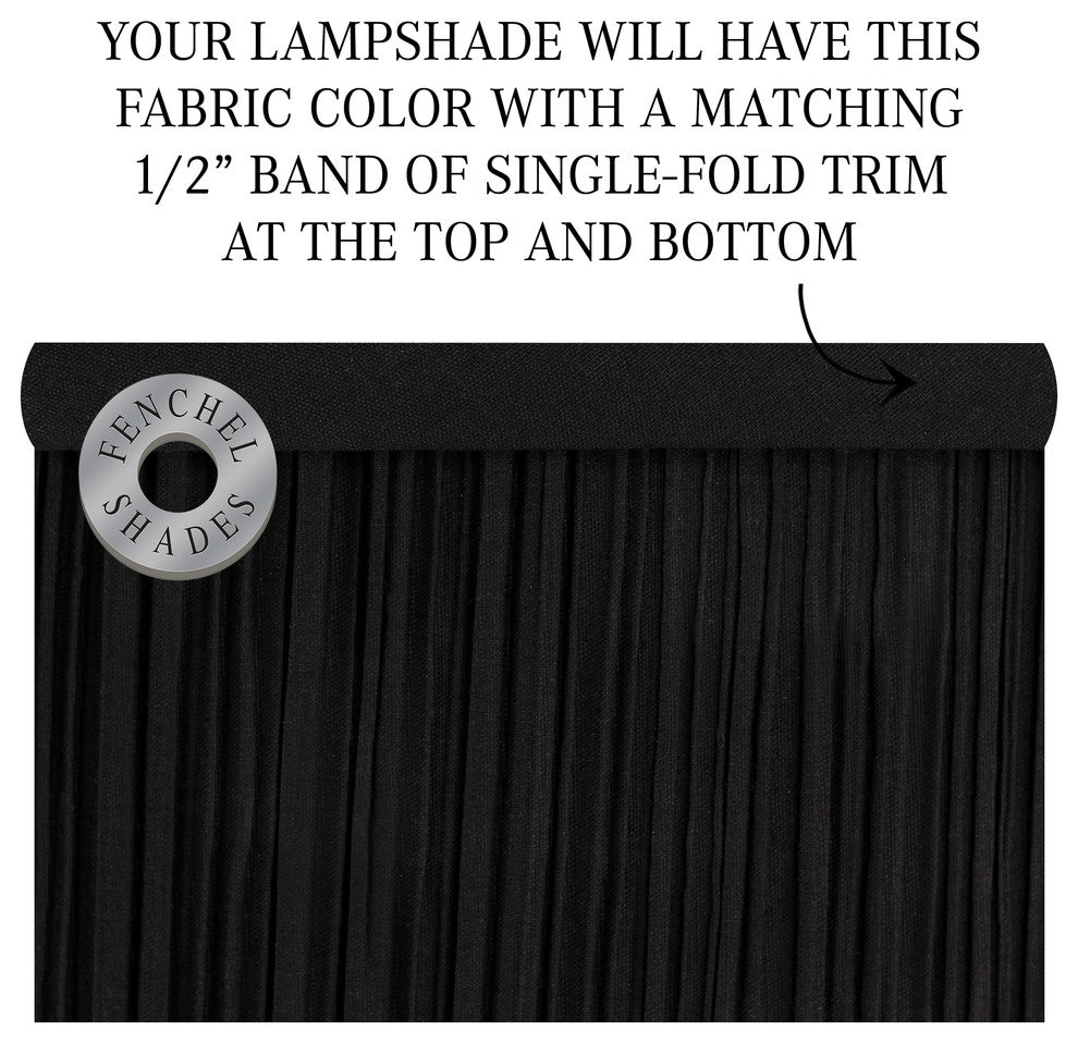 Fenchel Shades, 9"x18"x13" Spider Attachment Empire Lamp Shade, Pleated Mushroom Black