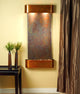 Cascade Springs Water Fountain, Multi-Color Slate, Rustic Copper, Round