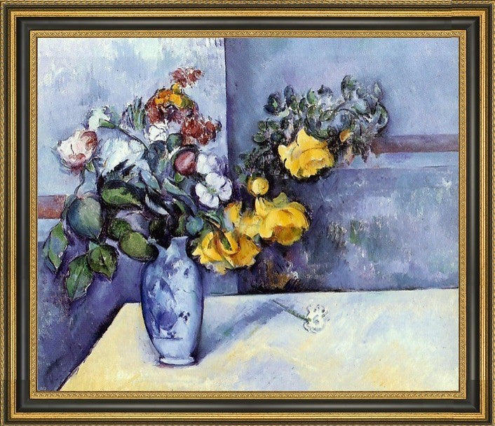 Paul Cezanne Flowers in a Vase Framed Premium Canvas Print, 20"x25"