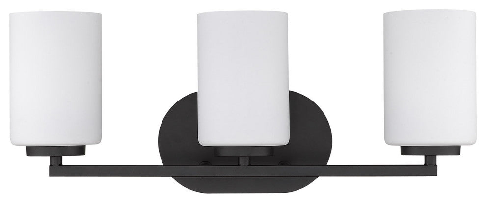 Manhattan 3 Light Bath Vanity, Matte Black